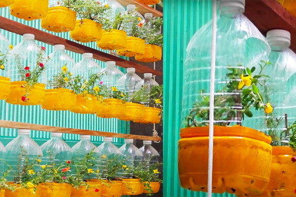 How To Recycle Bottles Into Hanging Flower Pots | Repurpose Crafts