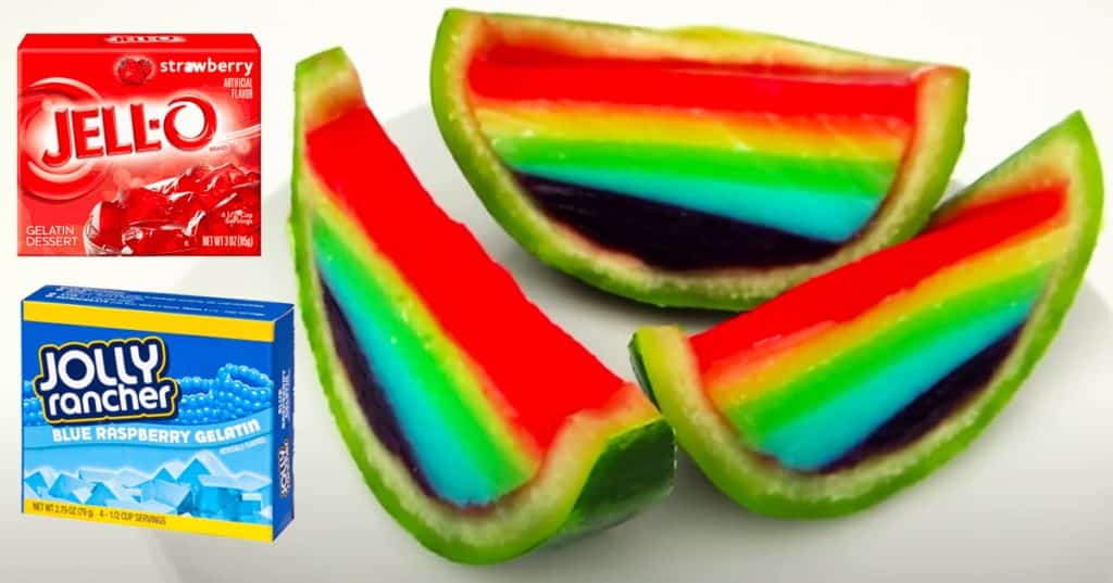 Rainbow Jelly Watermelon Candy | DIY Desserts