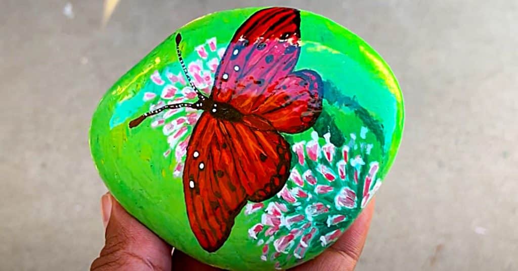 How To Paint A Butterfly Rock