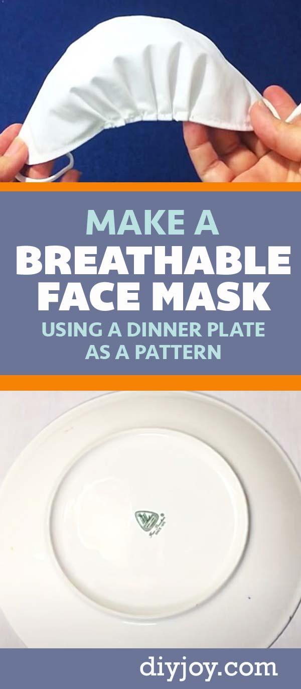 How to Make A Face Mask From A Dinner Plate - Pattern For DIY Face Masks DIY - Easy Masks to Make That Do Not Touch the Face - Covid Tips