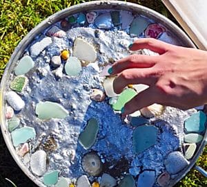 How To Make A Sea Glass Stepping Stone