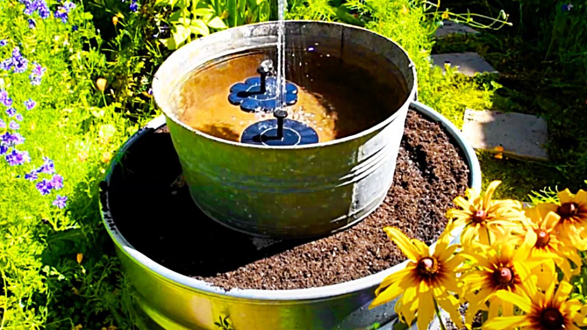 Industrial Zinc Tub Project: Water Feature