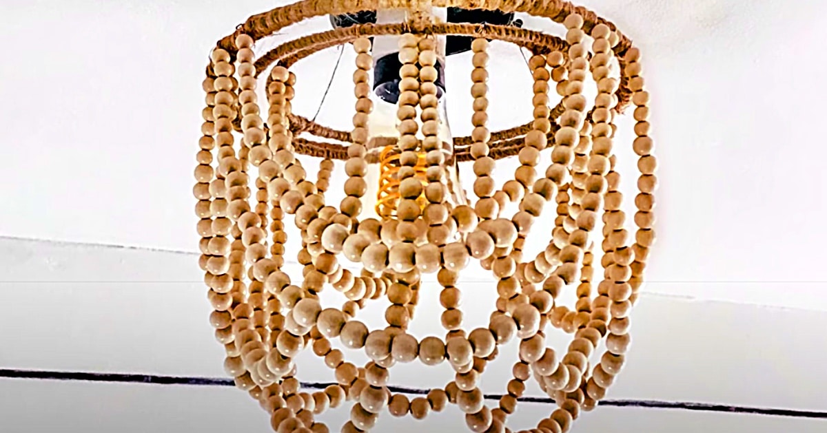 Dollar Tree Diy Wood Bead Chandelier, Diy Chandelier With Wooden Beads