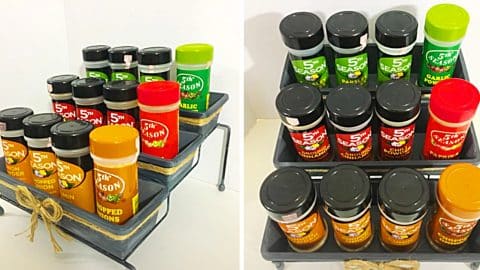 How To Make A Dollar Tree 3 Tiered Spice Rack | DIY Joy Projects and Crafts Ideas