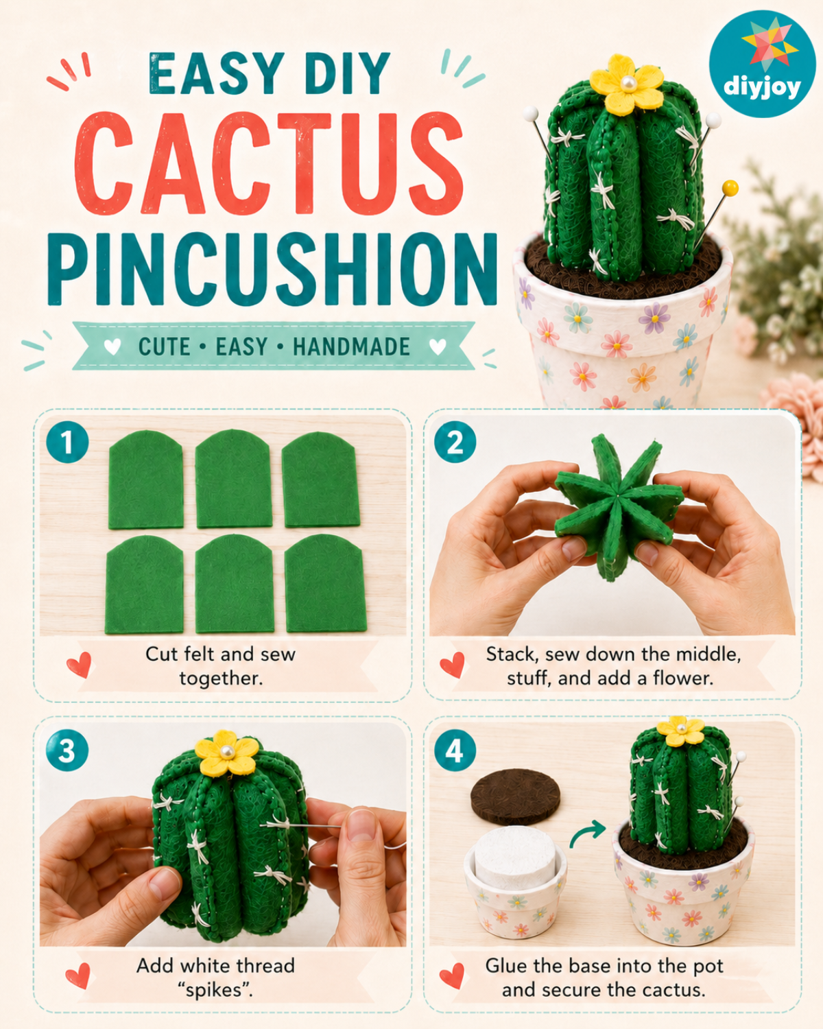Cactus Pincushion Tutorial