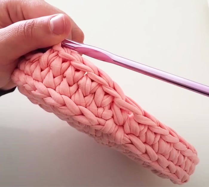 DIY Crochet Basket With T-Shirt Yarn