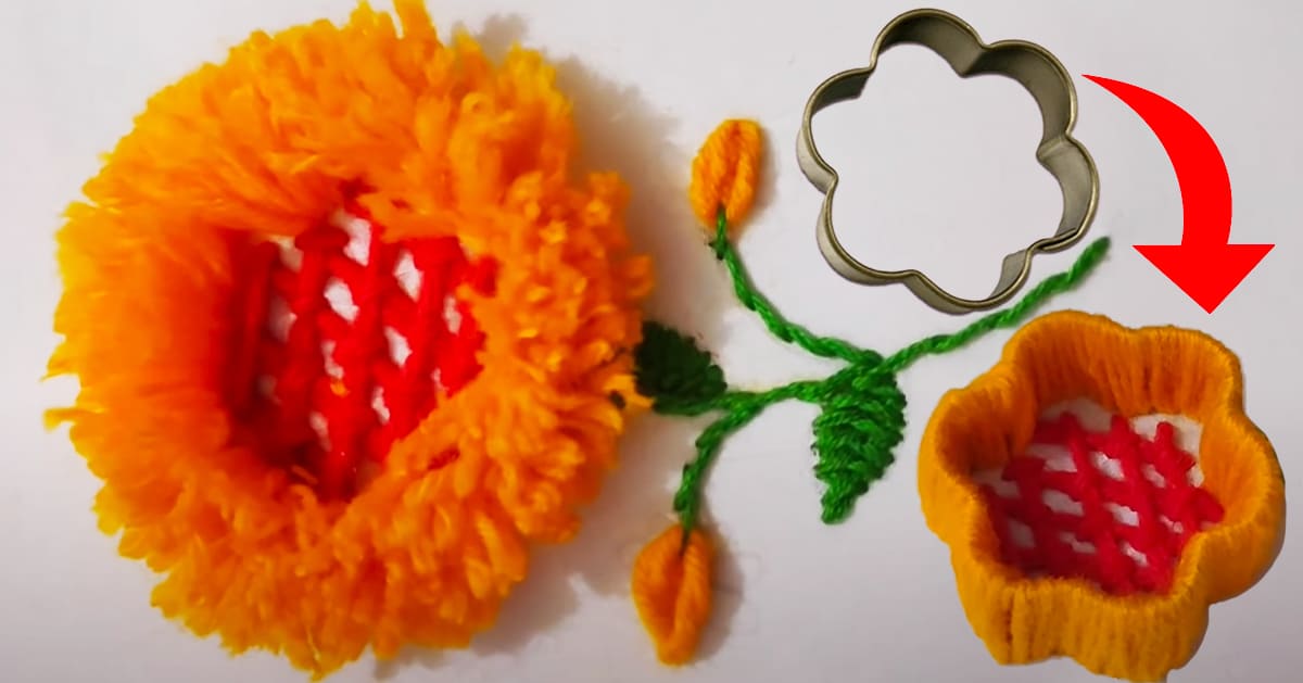 DIY Cookie Cutter Embroidery Flower Design | DIY Joy Projects and Crafts Ideas