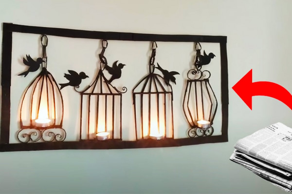 DIY Wall Mounted Candle Holder - Best Out Of Waste - Newspaper Projects