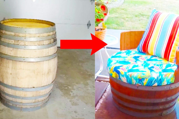 DIY Wine Barrel Chair - Reuse Old Wine Barrels