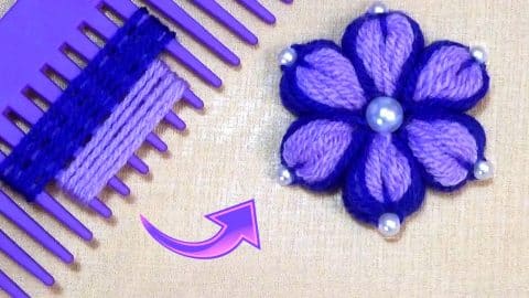 DIY Woolen Flower With Hair Comb | DIY Joy Projects and Crafts Ideas