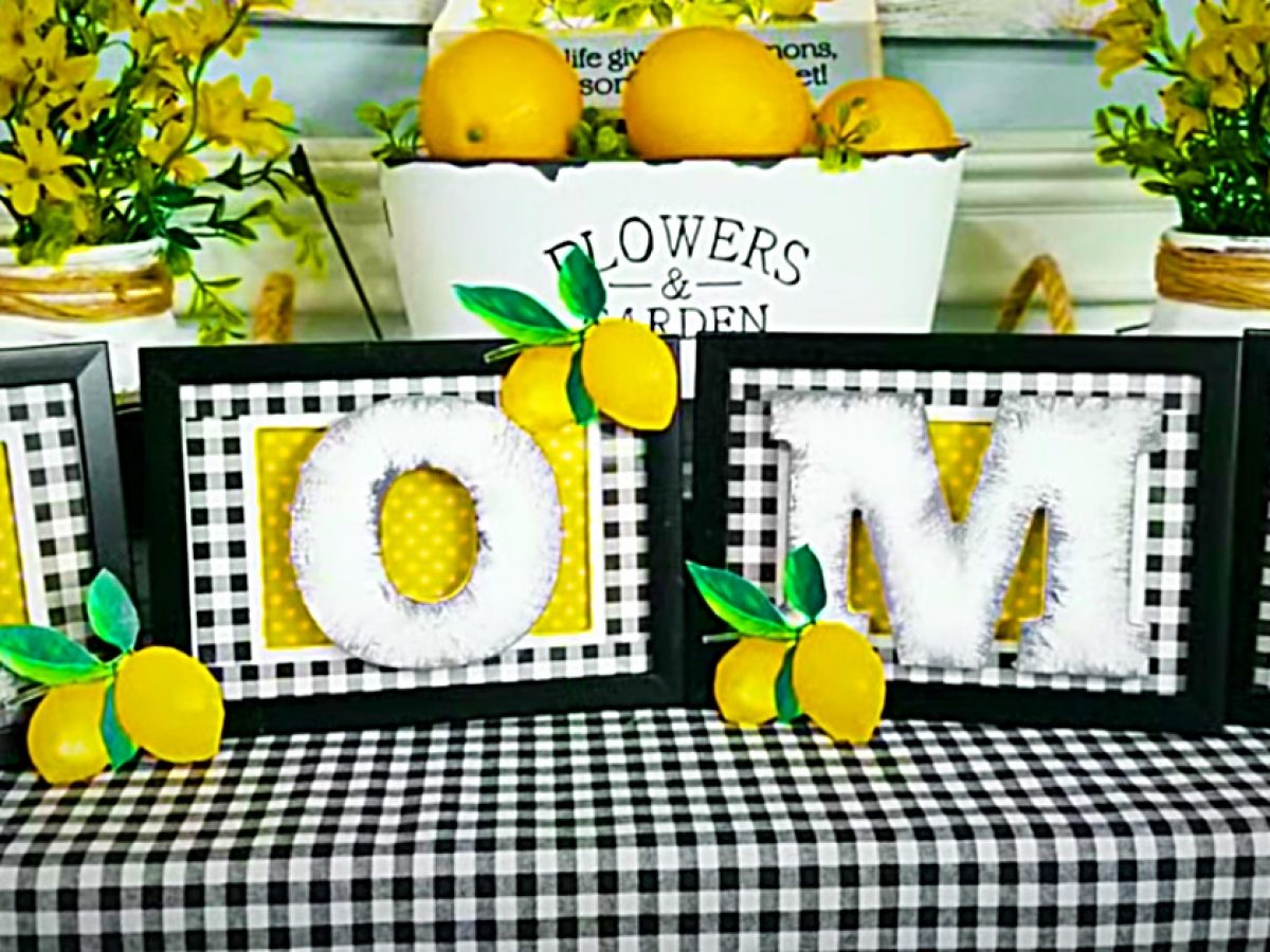 Lemon and buffalo plaid  Lemon kitchen decor, Diy farmhouse decor