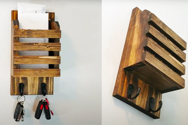 How To Make A Wall Hanging Mail And Key Holder - Woodworking Project