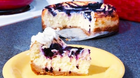 Low-Carb Blueberry Swirl Cheesecake Recipe | DIY Joy Projects and Crafts Ideas