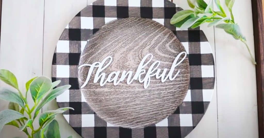 How To Make A Buffalo Check Charger Plate - Thoughtful Message Plate - DIY Dollar Tree Crafts