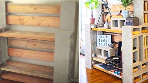 How To Make A Cinder Block Shelving Unit | DIY Joy Projects and Crafts Ideas
