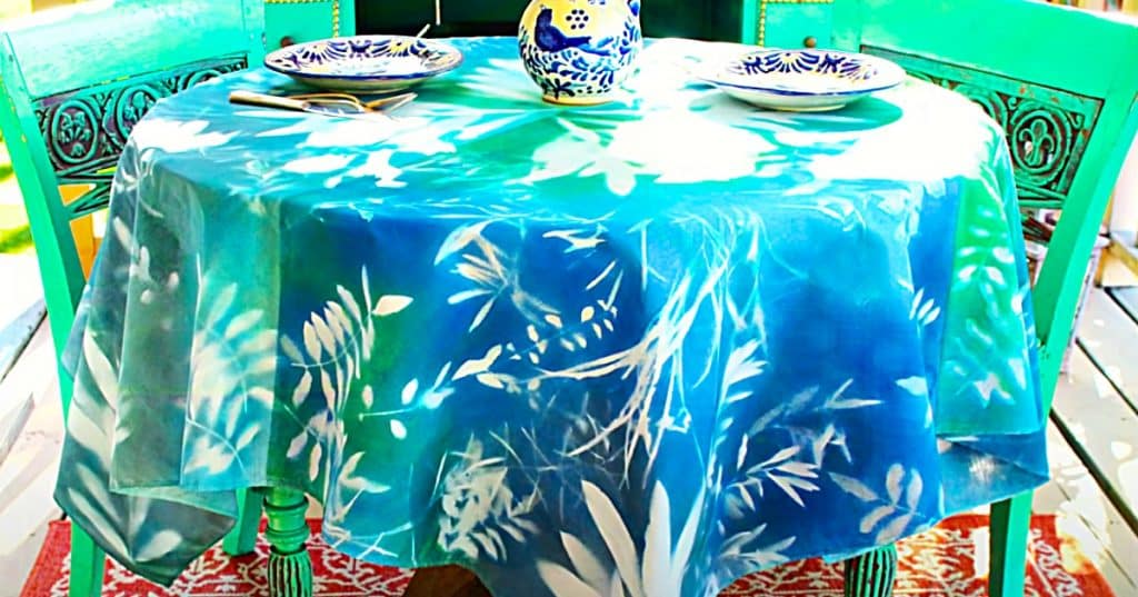 How To make A Fall Foliage Tablecloth - Make A Pattern With Branches And Twigs - Easy Fall Decor