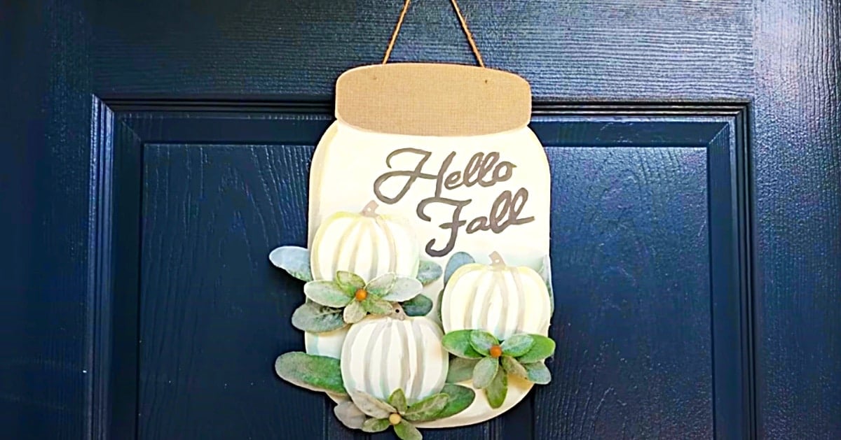 How To Make A Dollar Tree Fall Mason Jar Sign | DIY Joy Projects and Crafts Ideas