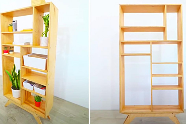 How To Build A Mid-Century Modern Bookcase - DIY Easy Furniture - Make A Sixties Bookcase At Home