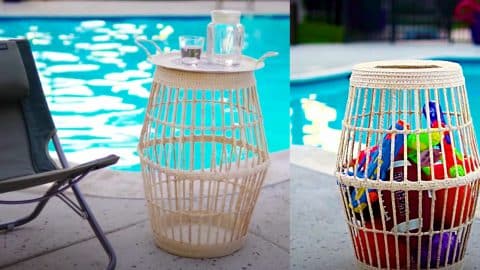 DIY Dollar Tree Raffia Coffee Table/ Storage Basket | DIY Joy Projects and Crafts Ideas