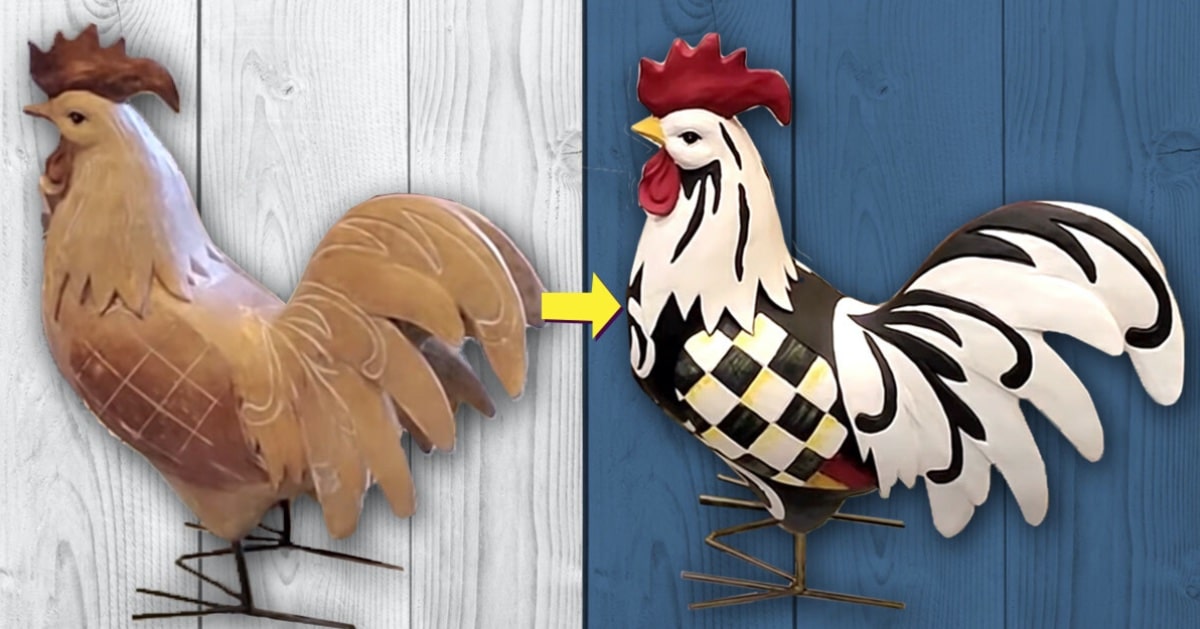 How To Paint McKenzie Childs Inspired Rooster | DIY Joy Projects and Crafts Ideas