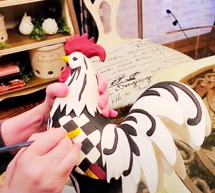 Decorate THe Kitchen With A Country French Hand Painted Rooster - French Country Style Decor - DIY Art Project
