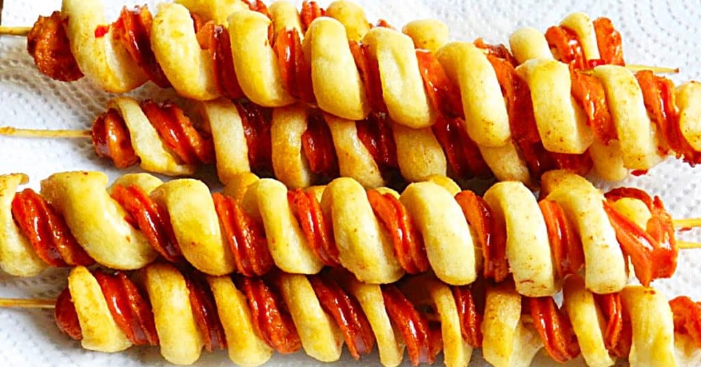 How To Make A Spiral Stick Sausage Recipe - Easy Hot Dog Appetizer - Fun Food For Kids
