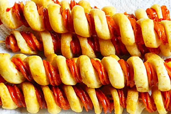 How To Make A Spiral Stick Sausage Recipe - Easy Hot Dog Appetizer - Fun Food For Kids