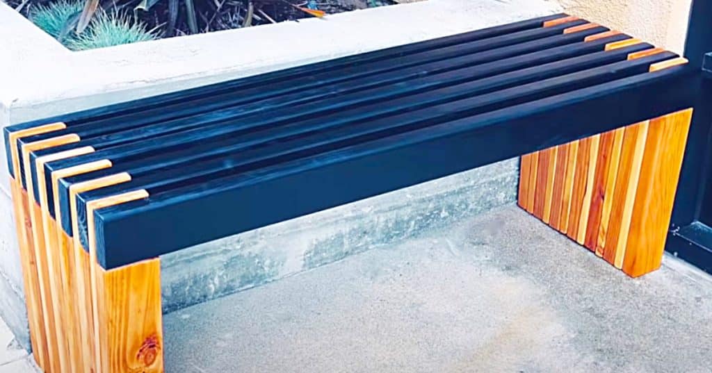 How To Make A DIY Slatted Bench - Homemade Cheap Furniture - Make A Bench With Home Depot Wood
