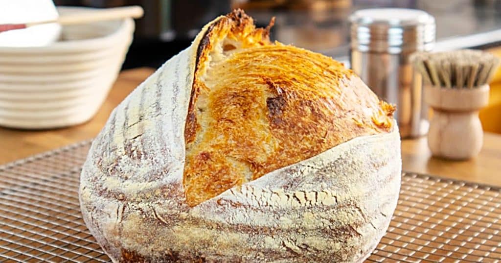 How To make a Sourdough Bread Loaf - Make An Easy Sourdough Starter - Cook Bread On A Stone In The Oven