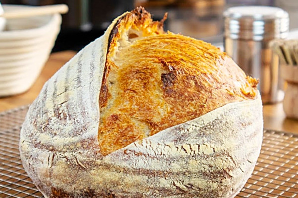 How To make a Sourdough Bread Loaf - Make An Easy Sourdough Starter - Cook Bread On A Stone In The Oven