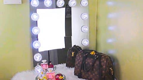 How To Make A Dollar Tree Lighted Hollywood Vanity Mirror | DIY Joy Projects and Crafts Ideas