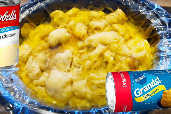 5-Ingredient Crockpot Chicken And Dumplings Recipe - Canned Biscuits Recipes - Crockpot Recipes