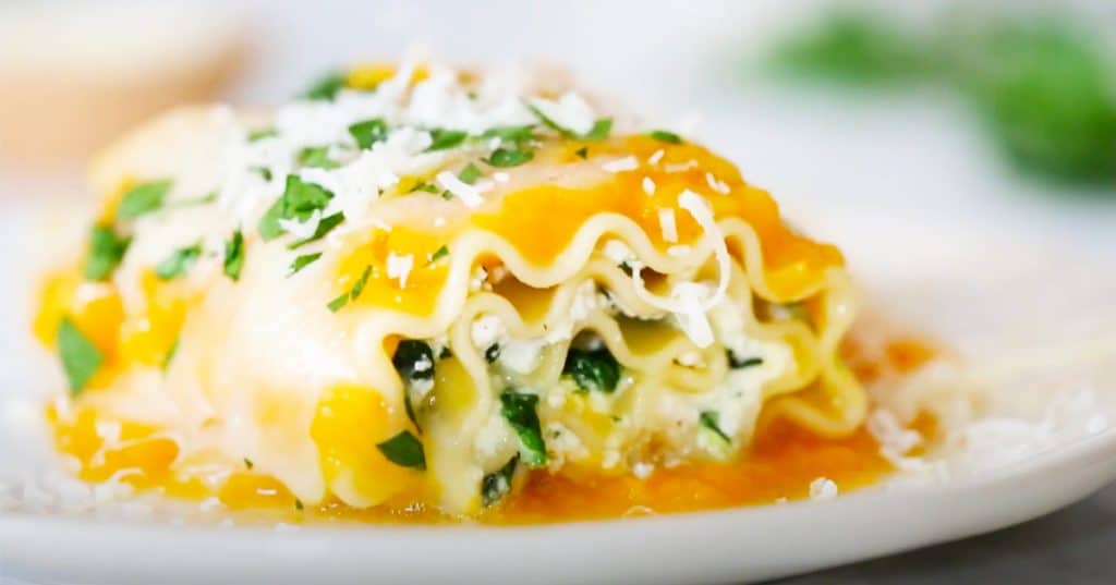 Butternut Squash Lasagna Roll Ups Recipe - Butternut Squash Recipes - Lasagna Recipes