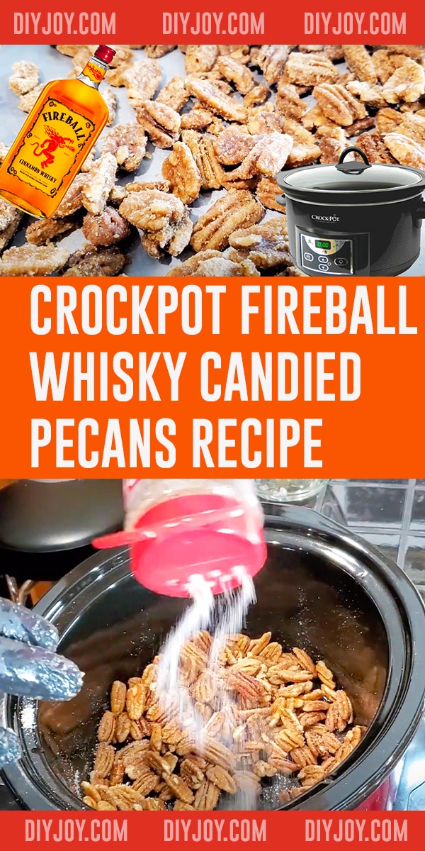 Candied Pecans Recipe - Easy Crockpot Recipes for Dessert - Quick Candied Pecan Recipe Using Fireball Whiskey - Easy Desserts for Fall and Winter