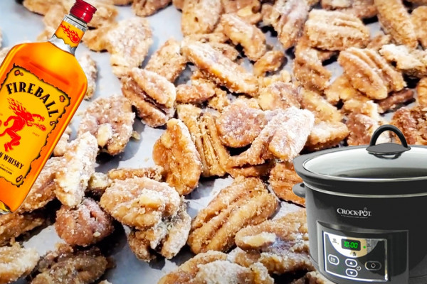 Crockpot Fireball Whisky Candied Pecans Recipe - Pecans Recipes - Fireball Recipes