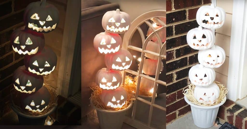 DIY Dollar Tree Jack-O-Lantern Topiary - Dollar Tree Crafts - Jack -O- Lantern Crafts