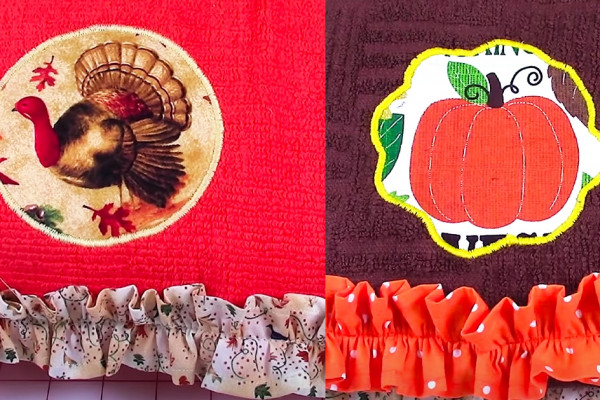 DIY Fall Kitchen Towel - Kitchen Towel - The Sewing Room Channel
