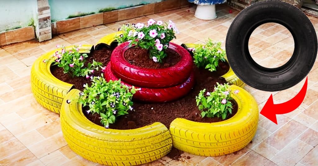 DIY Old Tires Into Flower Pots - Old Tire Crafts - DIY Old Tires
