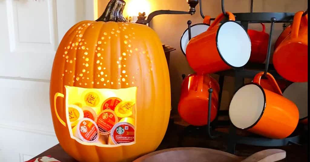 DIY Pumpkin K-cup Holder - Fall Decor - Fall Kitchen Decor