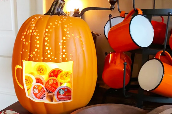 DIY Pumpkin K-cup Holder - Fall Decor - Fall Kitchen Decor