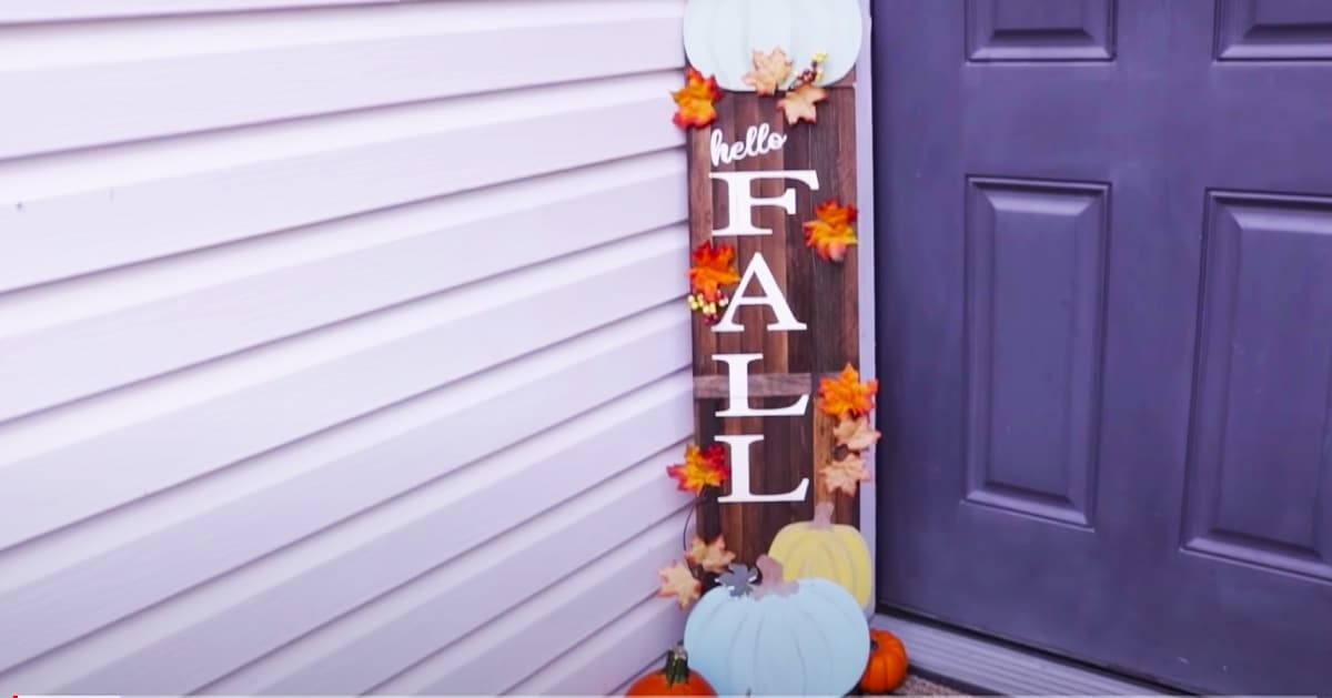 Dollar Tree DIY Fall Wood Sign Porch Decor | DIY Joy Projects and Crafts Ideas