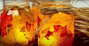 Fall Leaves Mason Jar Centerpieces