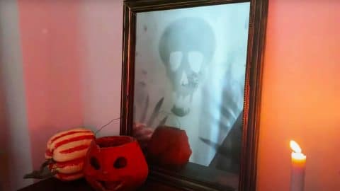 How To Make A Halloween Mirror From A Picture Frame | DIY Joy Projects and Crafts Ideas