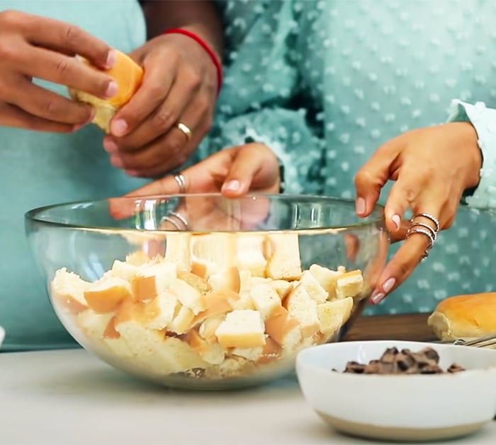 Add Bread Cubes To Casserole - French Toast Casserole Recipes