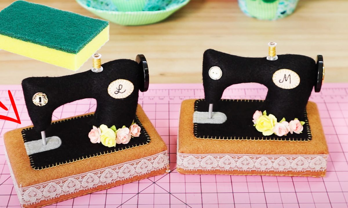 How To Sew A Sewing Machine Pin Cushion Using A Sponge