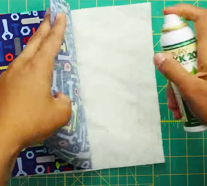 Use Adhesive Spray To Combine The Fabrics - How To Sew A Bowl Cozy