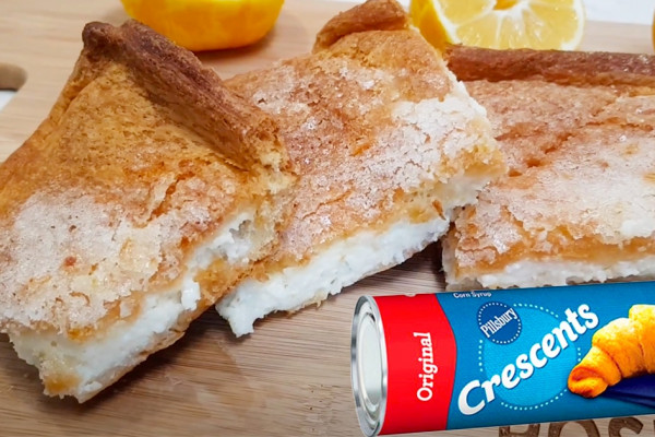 Lemon Crescent Cream Cheese Bar Recipe - Crescent Rolls Recipe - Easy and Simple Desserts