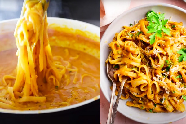 One-Pot Pumpkin Alfredo Recipe - Pumpkin Recipes - Pasta Recipes