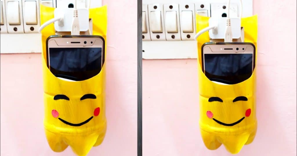 Phone Charger Holder Using Plastic Bottle - Best Out Of Waste Ideas