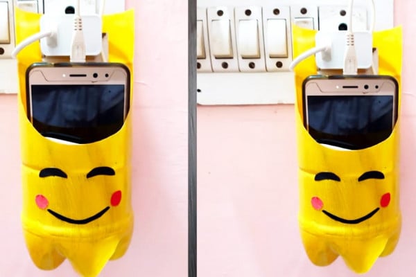 Phone Charger Holder Using Plastic Bottle - Best Out Of Waste Ideas